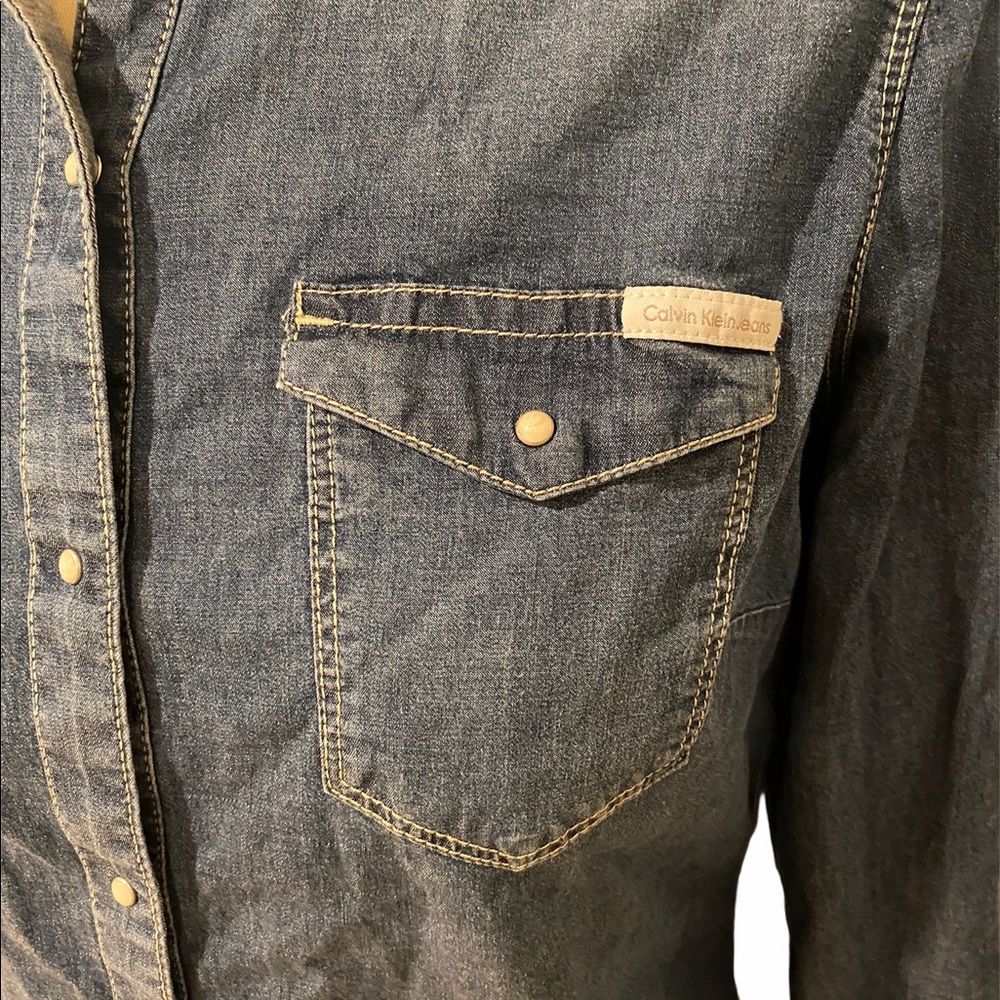 Calvin Klein Vintage Snap Denim Jean Chambray - Picture 6 of 10